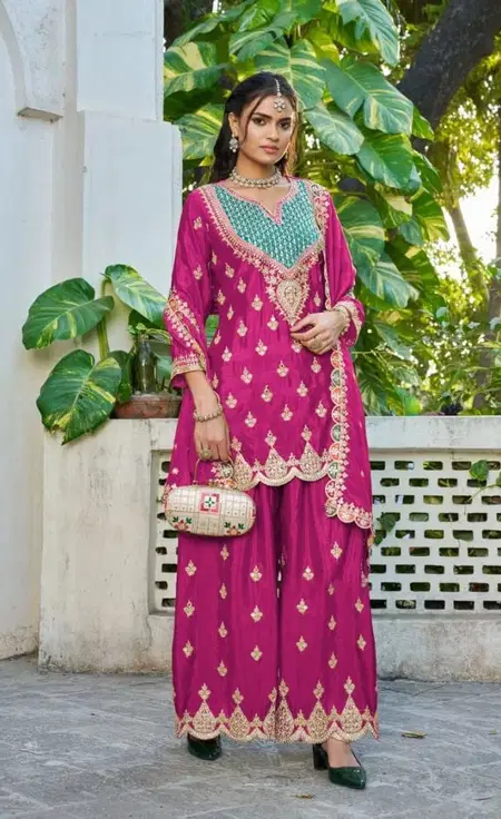 1119 To 1122 Qayamat Chinon Embroidery Sharara Suits